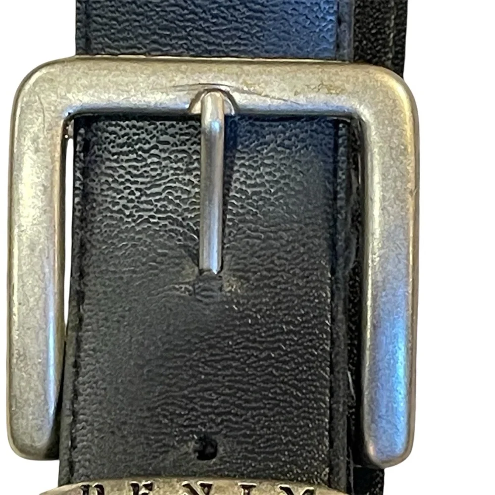 Denim Republic Men’s Black Belt with Silvertone Buckle & Tip